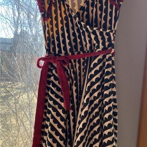 Effie's Heart Black and White Wrap Dress with Flutter Sleeves